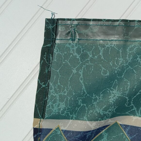 Vintage SPRINGS Shower Curtain 69 x 69 Art Decor Maroon Dark Green Gold 90s - Picture 10 of 15